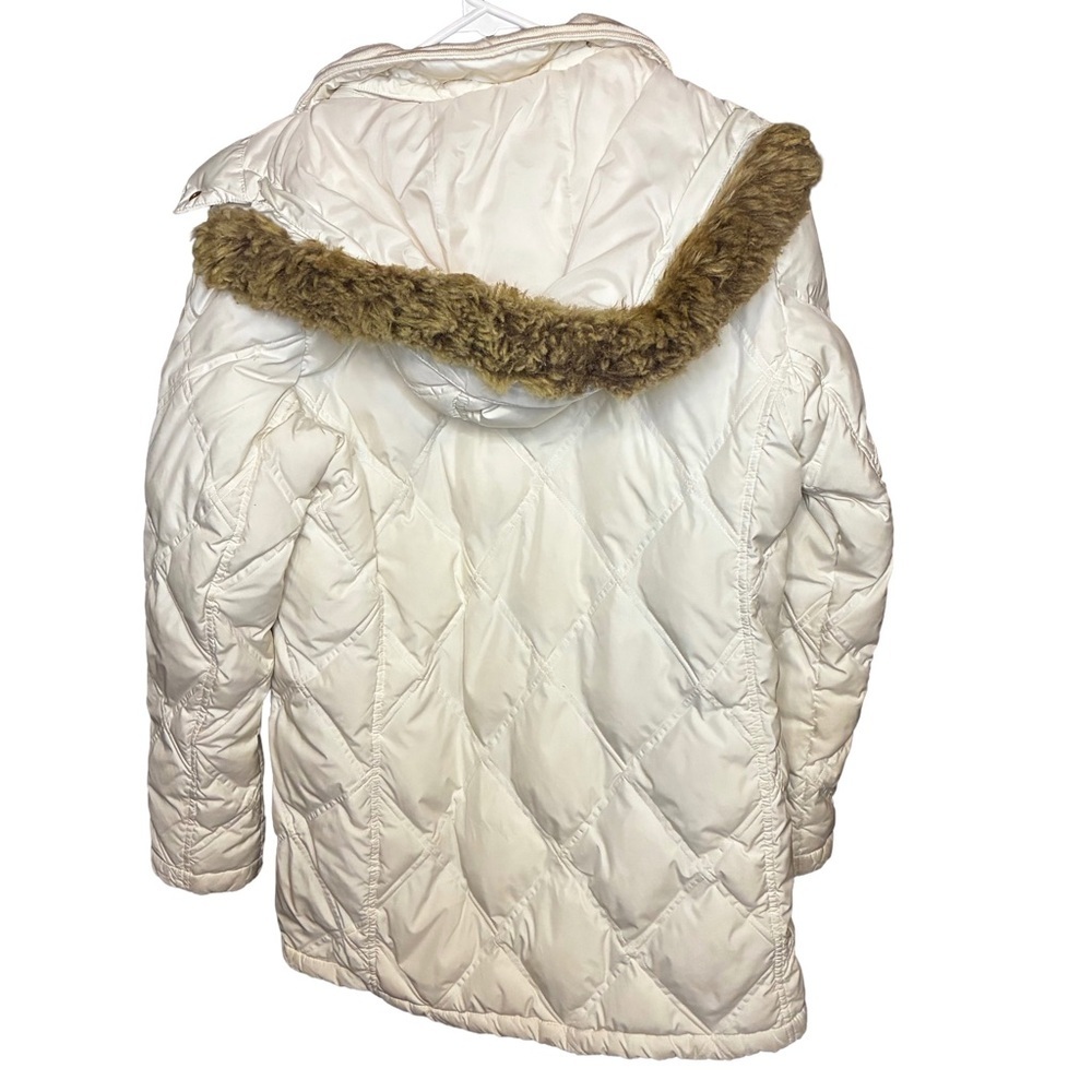 Lands’ End Diamond Quilted Down Feather Jacket | Small | White - Picture 6 of 6